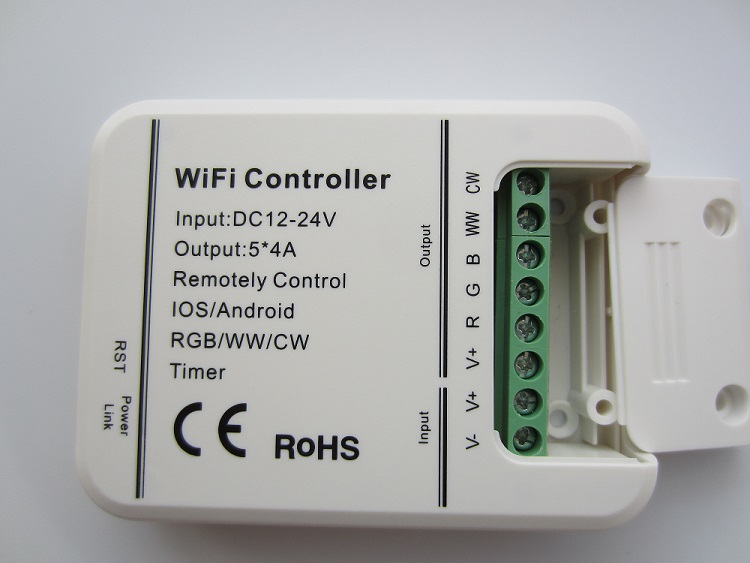 WiFi valdiklis RGB/RGBW/WW/CW 7-24V 5x4A