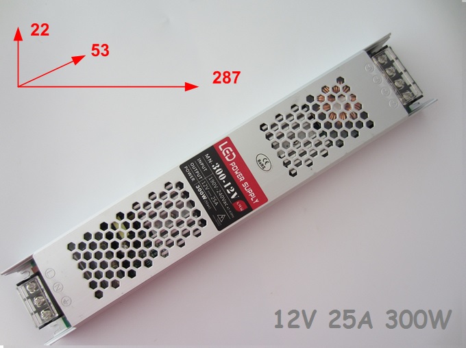 LED maitinimo saltinis 12V 25A 300W